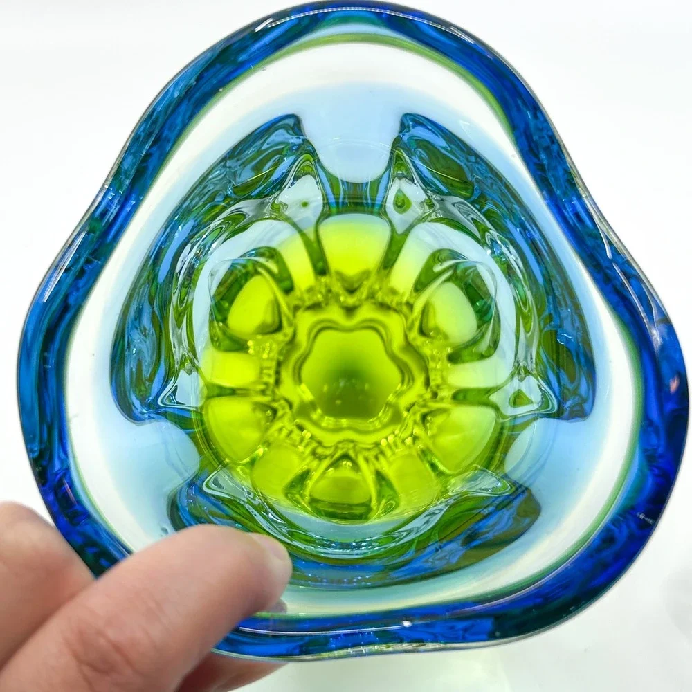 Vintage Bohemian Sommerso Glass Josef Hospodka Chribska Vase 1960's